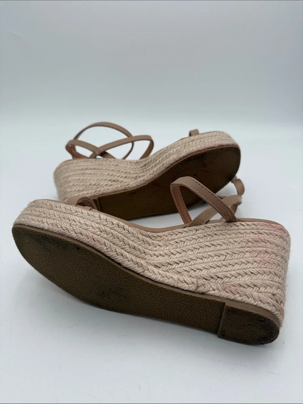 Berness Wedge Sandals in Taupe Nude women 10 espadrilles vacation boho casual